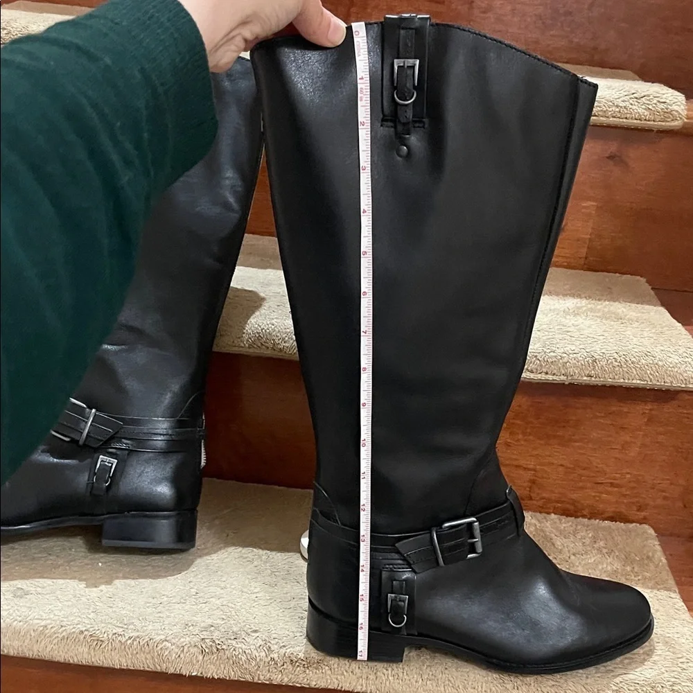 NWOT Matisse Leather Upper Man Made Sole Black Tall Buckle Boots Women SZ 9.5 W